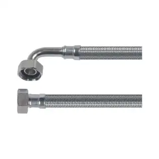 Manguera flexible de acero inoxidable de 1000 mm, ¾″ – DN12, certificada por DVGW, 10 bar, fabricada en China.