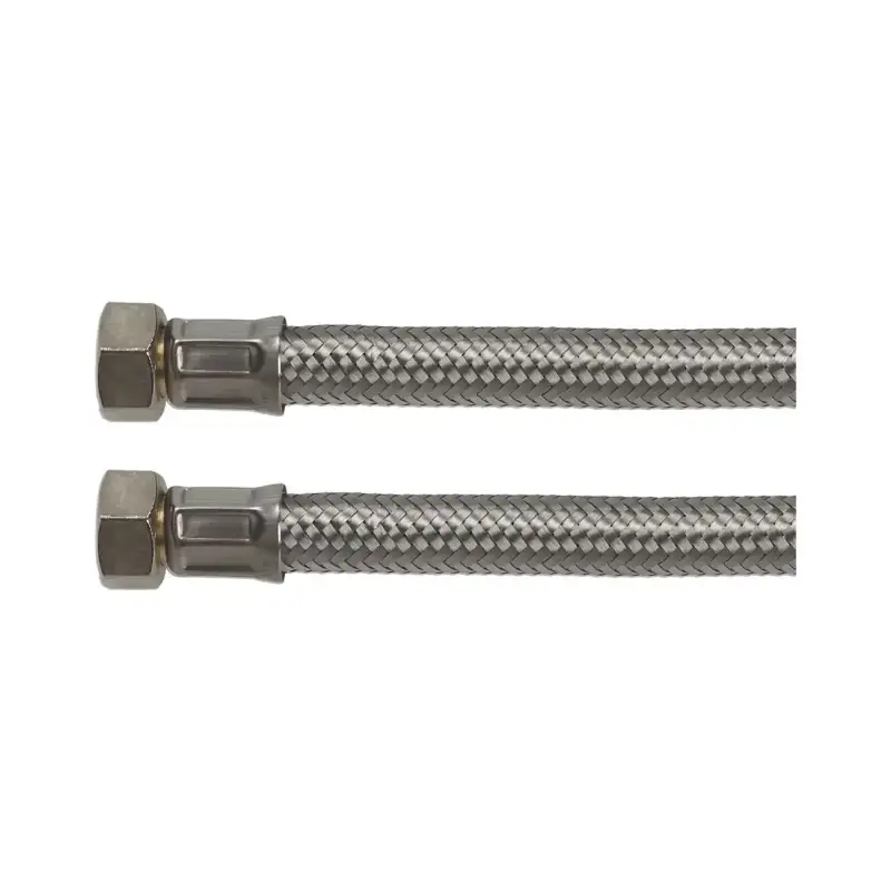 Manguera flexible de ½″ Fp×Fp - 2000 mm recubierta de PVC, con casquillos de acero inoxidable.