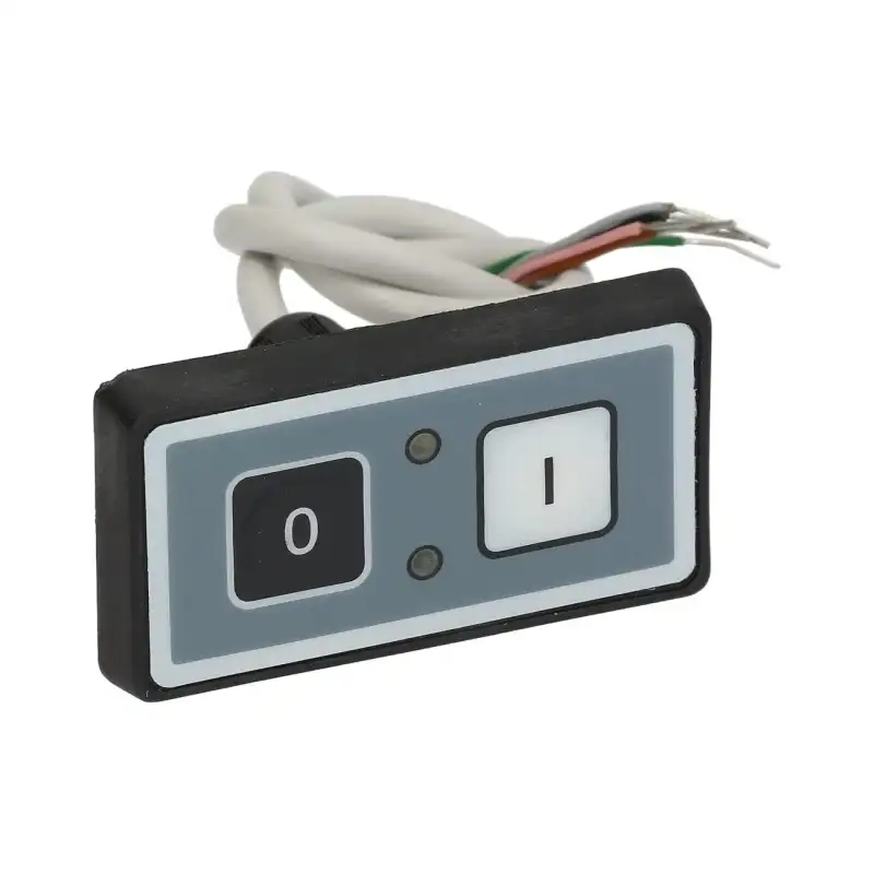 Italienisches rechteckiges 0–I-Druckknopfpanel mit 6-adrigem Kabel von 75×40 mm.