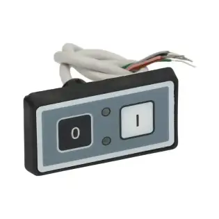 Italienisches rechteckiges 0–I-Druckknopfpanel mit 6-adrigem Kabel von 75×40 mm.