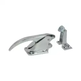 Chrome-Plated Door Handle with Lock – Adjustable 41–46 mm Centres
