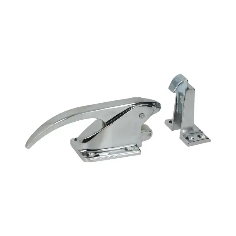 Maniglia per porta cromata con serratura - Centri regolabili da 41 a 46 mm