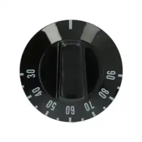 Botão de Controle Preto Ø 50 mm 30–90 °C para Termostatos EGO - Fabricado na Itália