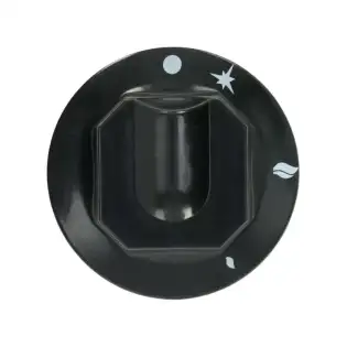 Zanussi Black Knob Ø 70 mm Silk-Screen Printed – D-Hole 8×6.5 mm, Italian-Made