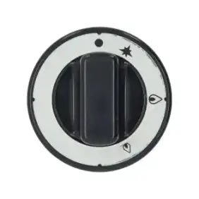 Manopola nera Ø 70 mm serigrafata per rubinetto del gas - Prodotto in Italia