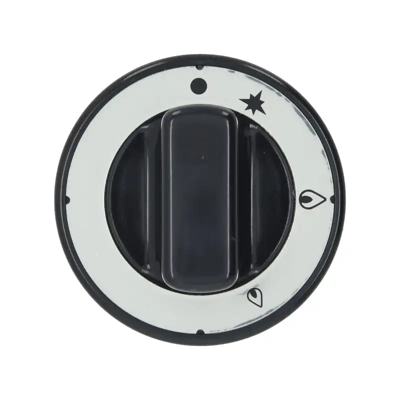 Botão preto Ø 70 mm Serigrafado para Torneira de Gás - Fabricado na Itália