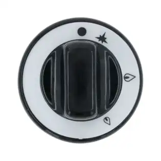Bouton noir Offcar Ø 70 mm - Sérigraphié, Trou en forme de D de 8 × 6,5 mm, Fabriqué en Italie