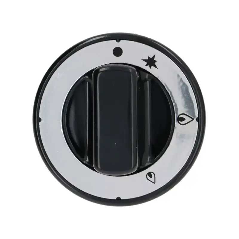 Black Knob Ø 70 mm Silk-Screen Printed – D-Hole 10×8 mm for Gas Tap, Made in Italy