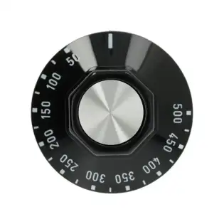 Sort knop Ø 50 mm 50–500 °C til EGO-termostater - Produceret i Tyrkiet