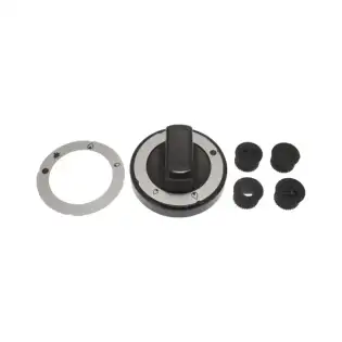 Kit de Botão Universal Preto Ø 70 mm - Fabricado na Alemanha com 4 Furos de Adaptador