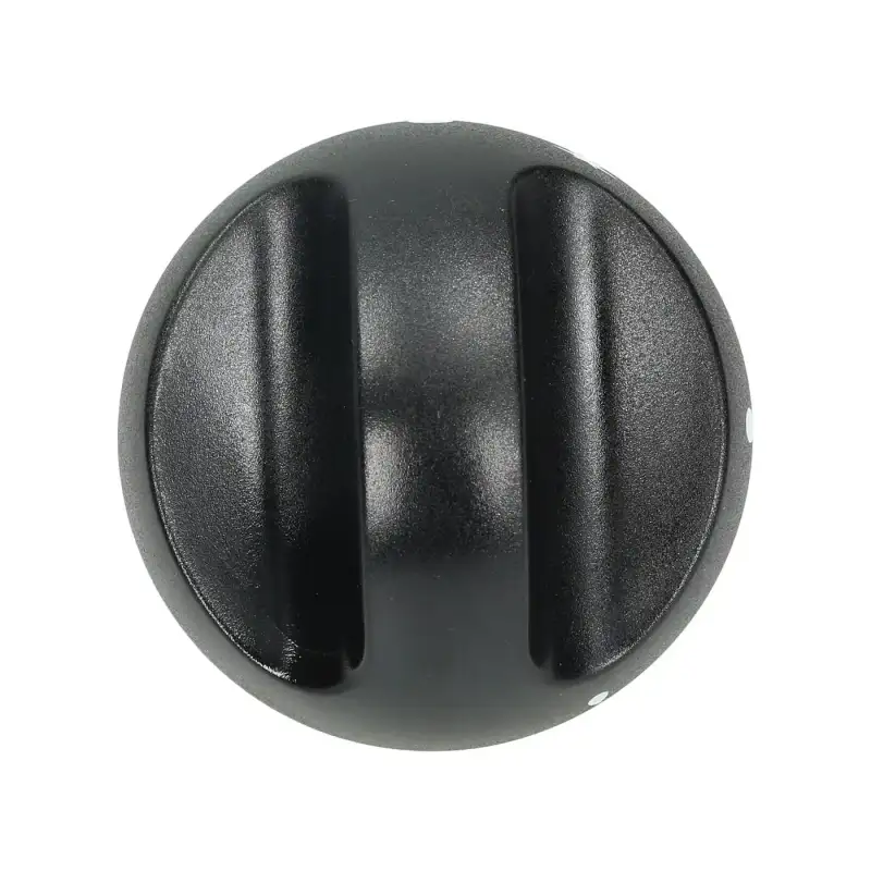 Cookmax Black Knob Ø 70 mm Silk-Screen Printed – D-Hole 8×6.5 mm (Made in China)