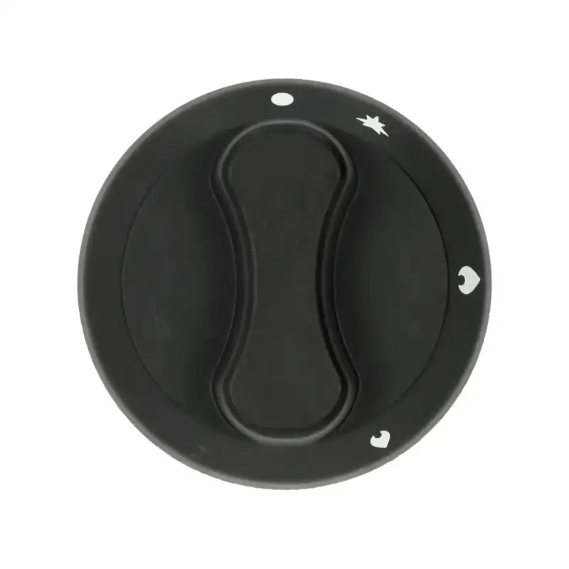 CASTA Black Knob Ø 70 mm Silk-Screen Printed – D-Hole 8 × 6.5 mm, Italian-Made