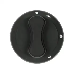 CASTA Black Knob Ø 70 mm Silk-Screen Printed – D-Hole 8 × 6.5 mm, Italian-Made