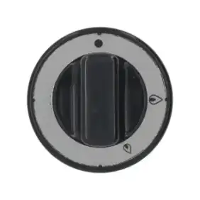 Svart knopp Ø 70 mm silkscreen-tryckt för gasregulator - Tillverkad i Turkiet