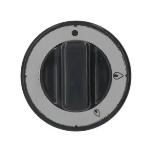 Perilla negra Ø 70 mm serigrafiada para grifo de gas - Fabricada en Turquía