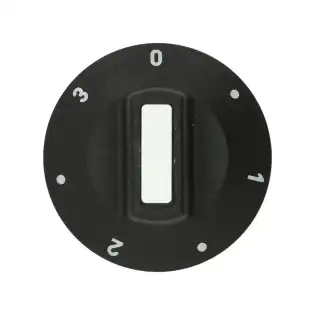 Sort knap Ø 50 mm 0-1-2-3 til EGO energiregulatorer - produceret i Tyrkiet.
