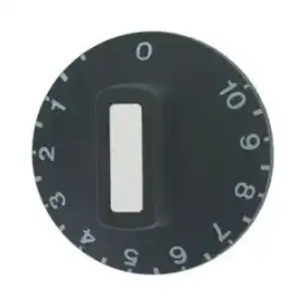 Manopola nera Ø 50 mm 1-10 per regolatori EGO - Prodotta in Turchia, punta piatta