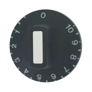 Manopola nera Ø 50 mm 1-10 per regolatori EGO - Prodotta in Turchia, punta piatta