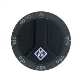 MKN Black Knob Ø 66 mm 50–300 °C – D-Pin 6×4.6 mm, German-Made