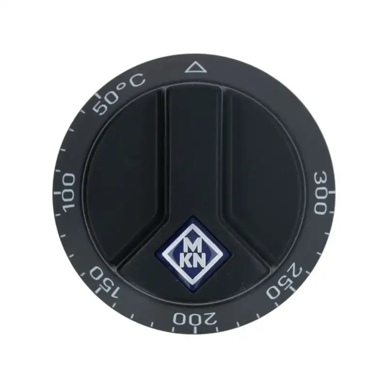 MKN Manopola nera Ø 66 mm 50-300 °C - Spina a D 6x4.6 mm, Prodotto Tedesco