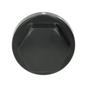 Zanussi-musta nuppi Ø 70 mm silkkipainatuksella - D-reikä 8 × 6.5 mm, italialainen valmistus.