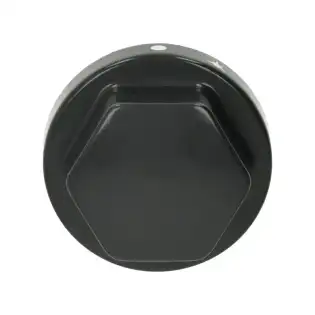 Zanussi Black Knob Ø 70 mm Silk-Screen Printed – D-Hole 8 × 6.5 mm, Italian-Made