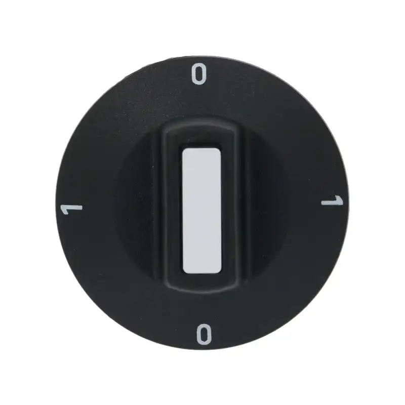 Regulátor energie EGO s průměrem ovládacího knoflíku 50 mm, 0-1-0-1 – vyrobeno v Turecku, otvor D o rozměrech 6×4,6 mm.