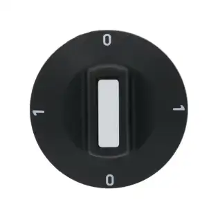 Regulátor energie EGO s průměrem ovládacího knoflíku 50 mm, 0-1-0-1 – vyrobeno v Turecku, otvor D o rozměrech 6×4,6 mm.