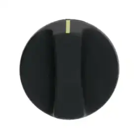 Rullegrill sort knap Ø 51 mm - D-hul 6x4,6 mm