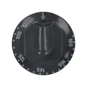 Zanussi svart ratt Ø 70 mm 105–185 °C – D-Hål 6×4.6 mm