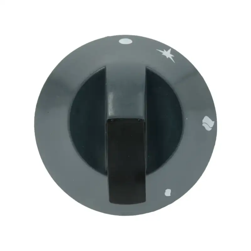 Botão preto Zanussi Ø 70 mm Serigrafado - Furo em forma de D de 8×6,5 mm