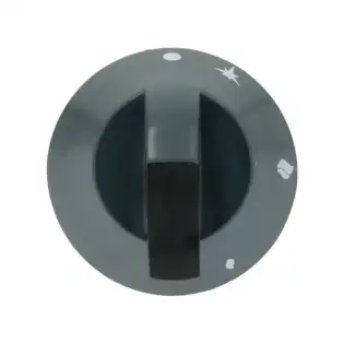 Manopola nera Zanussi Ø 70 mm serigrafata - Foro a forma di D 8×6.5 mm