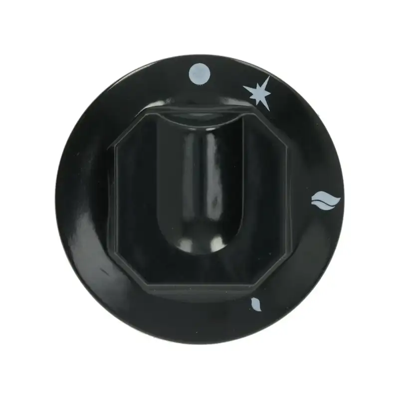 Zanussi Schwarzer Knopf Ø 70 mm Siebdruck - D-Loch 10×8 mm