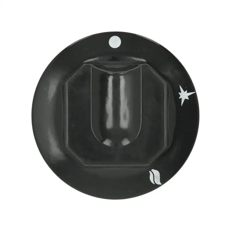 Botão preto Zanussi Ø 70 mm - Furo D 10x8 mm para Panelas de Cozimento e Fritadeiras a Gás.