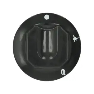 Perilla negra Zanussi Ø 70 mm - Orificio D de 10x8 mm para sartenes y freidoras a gas.