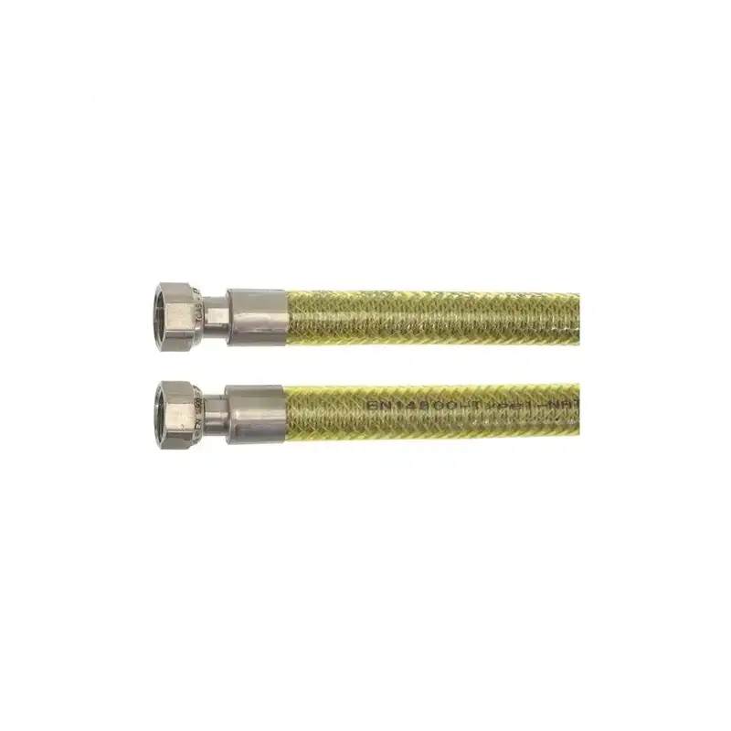 Tuyau de gaz 1/2″ FF - 1000 mm AISI 316L, certifié EN14800