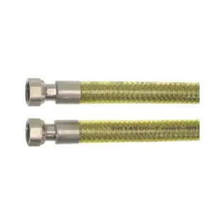 Gasslang 1/2" buitendraad - 1000 mm AISI 316L, EN14800 gecertificeerd