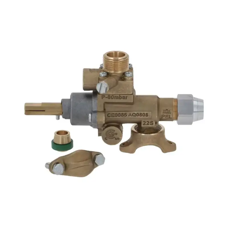 Válvula de brida vertical con regulador de flujo y termopar M8×1 para gas Tap 22S/V PEL.