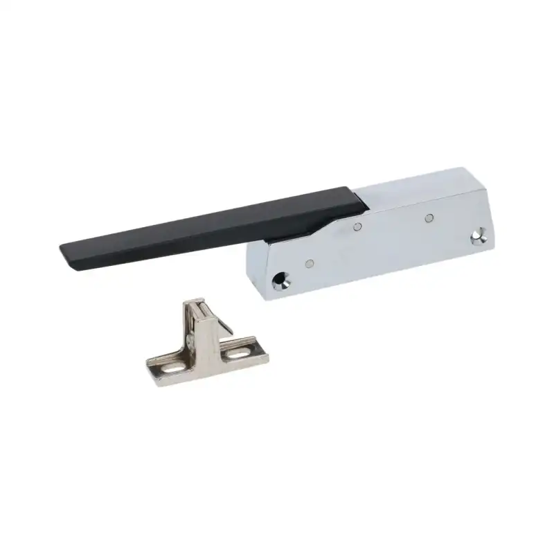 Fermod 880.PV Czarny plastikowy zamykacz RH-LH - 122x28x35 mm, 104 mm odległość między środkami.