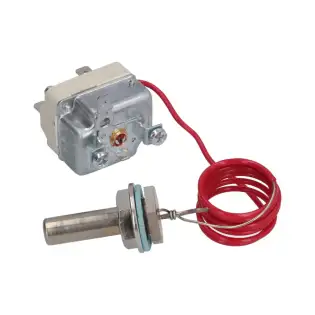 EGO termostato de 1 polo fixo 5519312010 com reset automático, bulbo de Ø11x46 mm, capilar de 610 mm e rosca M16. Inclui junta a