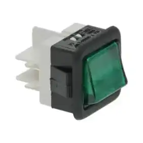 2-pólový přepínač Colged Elettrobar 213007 s zeleným světlem.