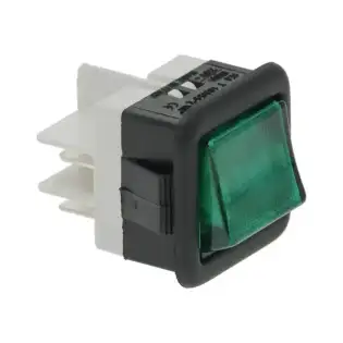 Interruptor de 2 polos Colged Elettrobar 213007 com luz verde.