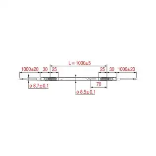 RSV-100被覆された加熱素子 350W 230V 1000 mm