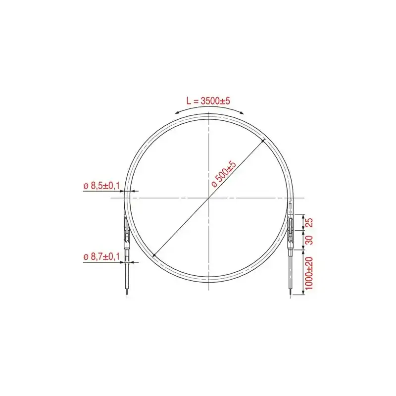 Elemento de aquecimento revestido RSV-350 1300W 230V 3500 mm.