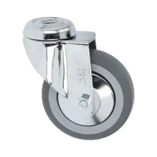 Roda Giratória 100x30 mm - Suporte Zincado, Núcleo de Polipropileno.