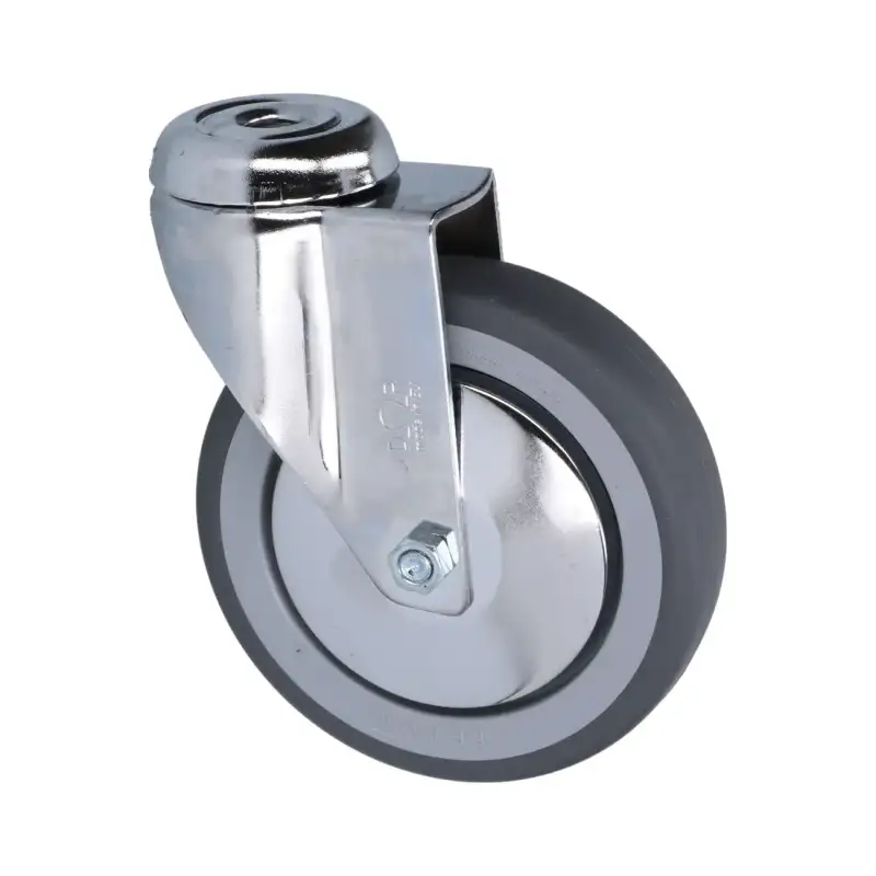 Koło obrotowe 125x30 mm – Zinkowo pokryty, podpora z polipropylenu Core