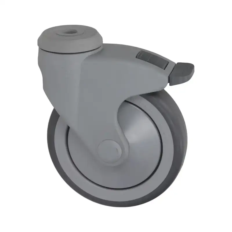 Zwenkwiel met rem 125x30 mm - Polyamide, Polypropyleen Kern