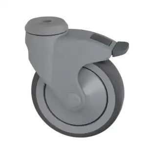 Roda Giratória com Travão 125x30 mm - Poliamida, Polipropileno Núcleo