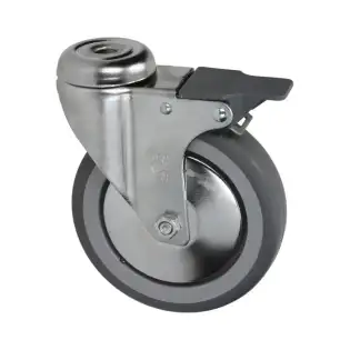Koło obrotowe z hamulcem 125x30 mm – ocynkowane, polipropylenowe rdzeń