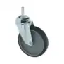Swivel Wheel with Pin 125x25 mm – Zinc-Plated, Plastic Core, TPE Ring